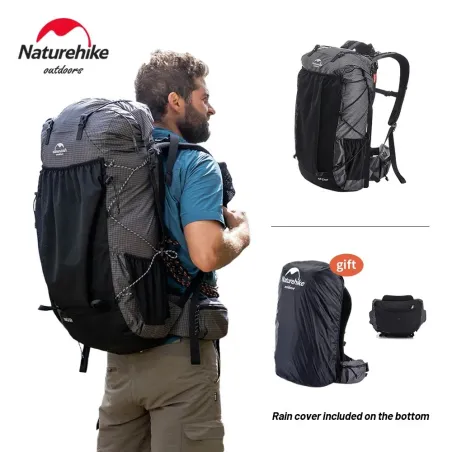 Sac à dos de randonnée NATUREHIKE 60+5L : spacieux et résistant aux intempéries